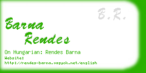 barna rendes business card